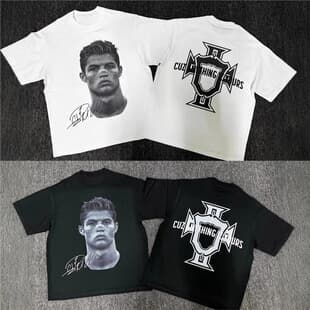 Men's Pure Cotton Short Sleeve T-Shirt, Football Print, 2025, Cristiano Ronaldo Cotton