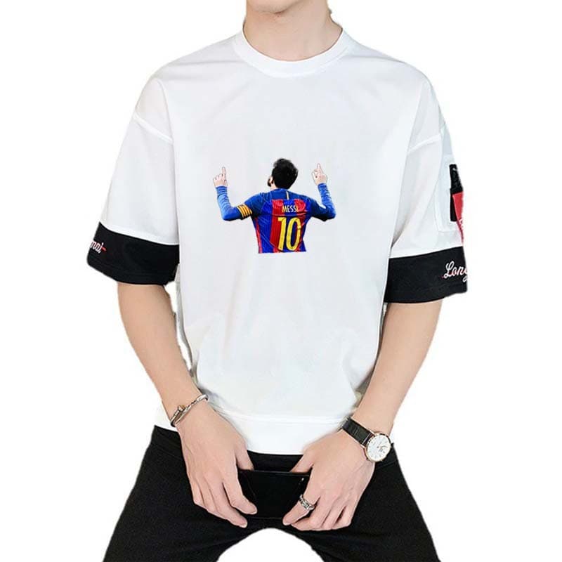 Cross-border Anime Messi Cartoon Short Sleeve Casual T-Shirt for Teens Men Women Drop Shipping