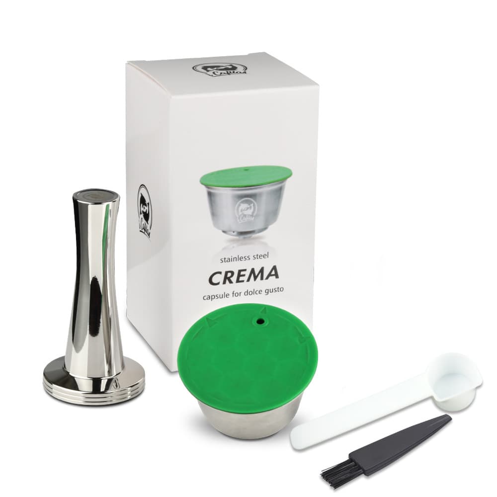 iCafilas Compatible Dolce Coffee Capsule Stainless Steel Reusable Shell Metal Filter Powder Container