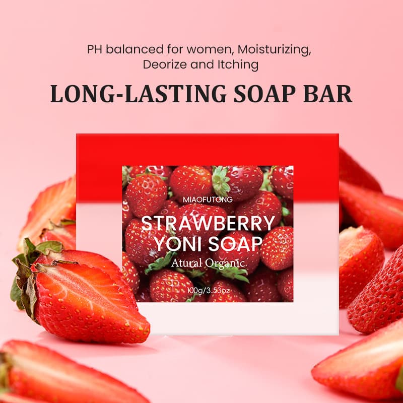Cross-border Trade Strawberry Soap with Essential Oil for Intimate Care, Brightening Foaming Facial and Body Soap