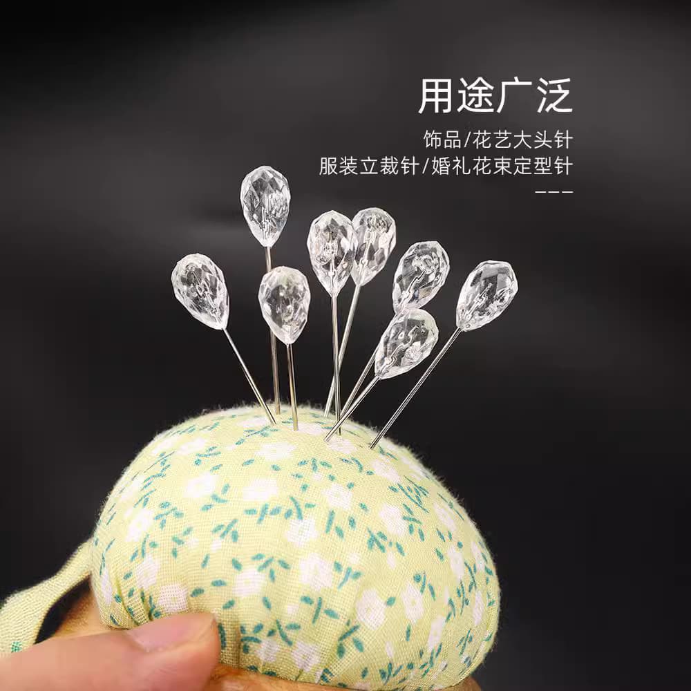 Pear-Shaped Diamond Needle Pearl Needle Acrylic Scarf Accessory Needle High Imitation Crystal Fixing Pin Transparent Pear-Shaped Diamond Needle