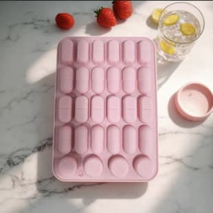 In Stock 28-Cavity 5 Different Pill-Shaped Silicone Mold for Chocolate, Baby Food Gummy, Baking Cake Mold