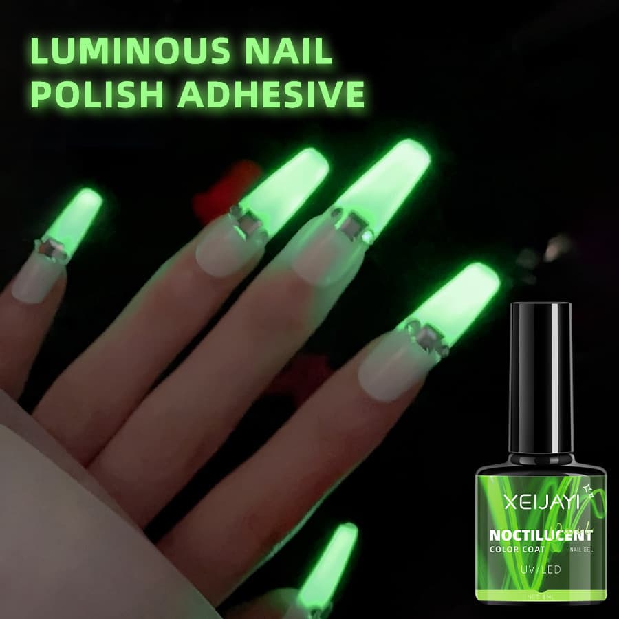 Fluorescent Nail Art Glue Stick Night Glow Dance Party Factory Wholesale Long Lasting Quick Dry Strong Seal Colorful Nail Polish