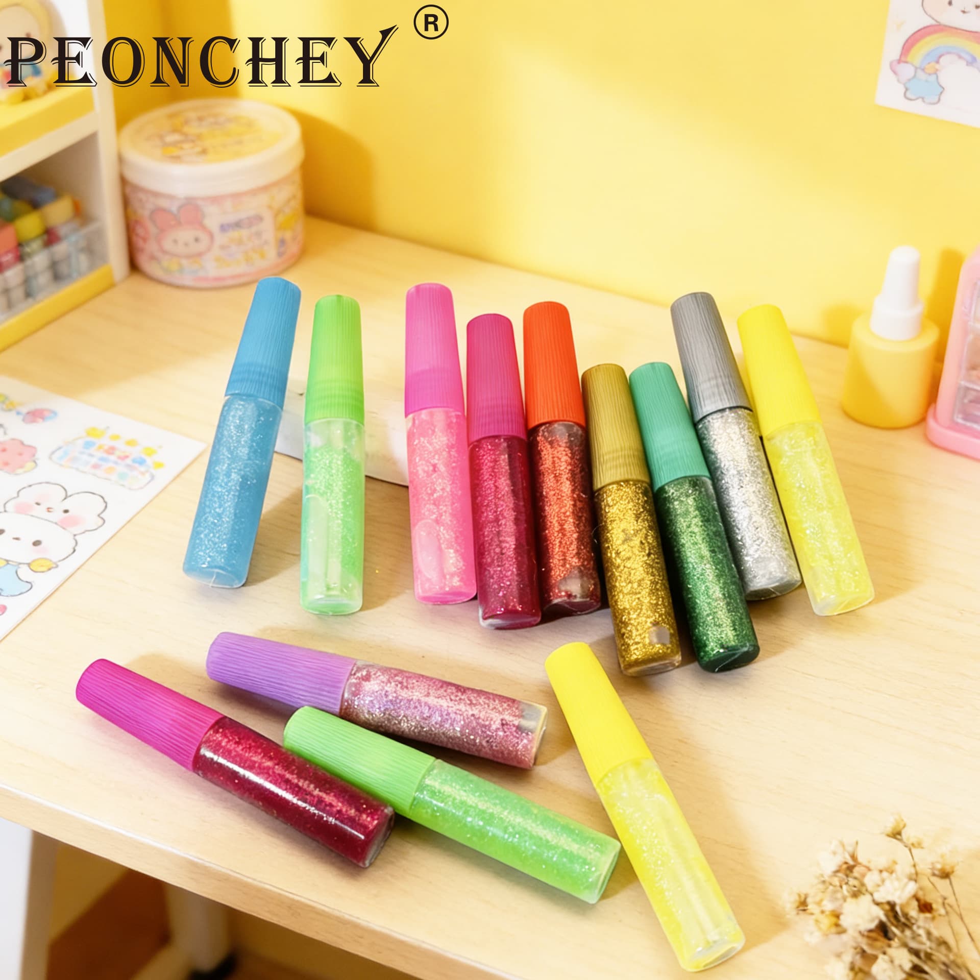 Factory Hot Sale Glitter Glue 6ml Gold Glitter Glue 6g Gold Powder Glitter Glue Children's DIY Graffiti Glue Wholesale