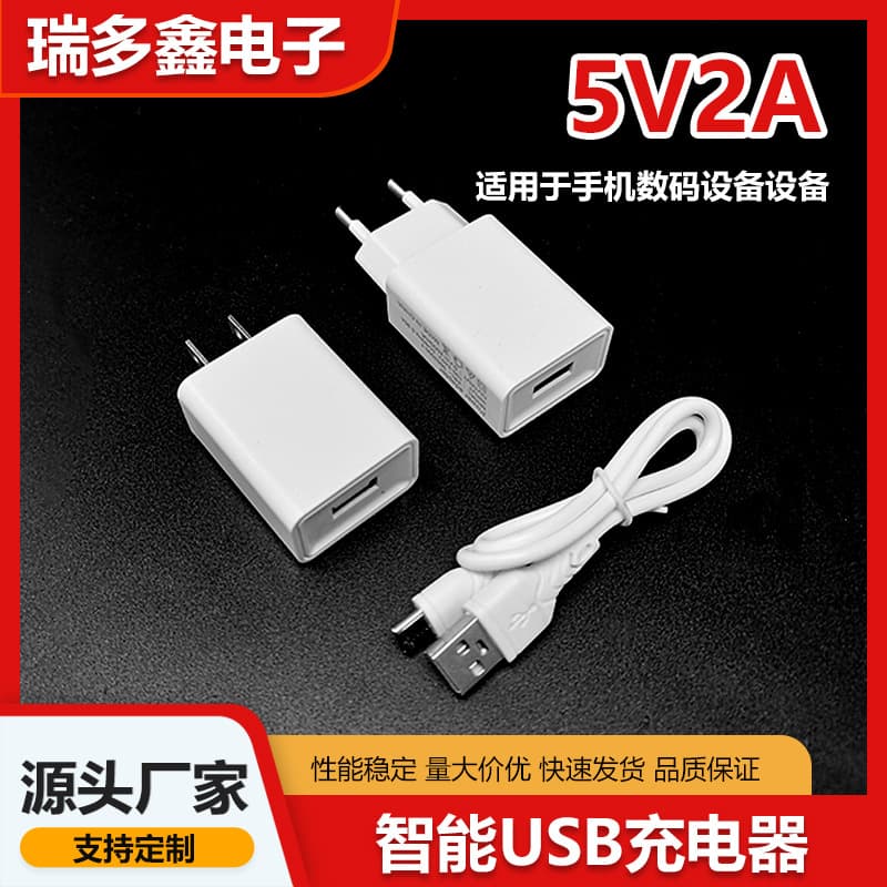 European and American Standard 5V2A Power Adapter/Charger for Water Purifiers, Foam Machines, Small Appliances, and USB Devices