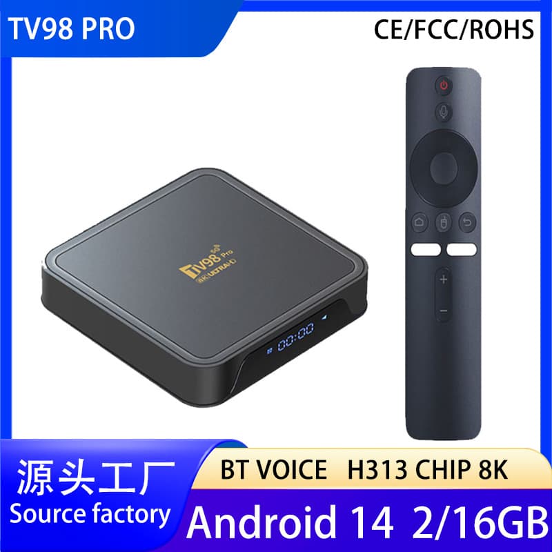 TV98 PRO Allwinner H313 Set-Top Box Dual-Band WiFi Android 14 Export TV Box X96Q TV BOX