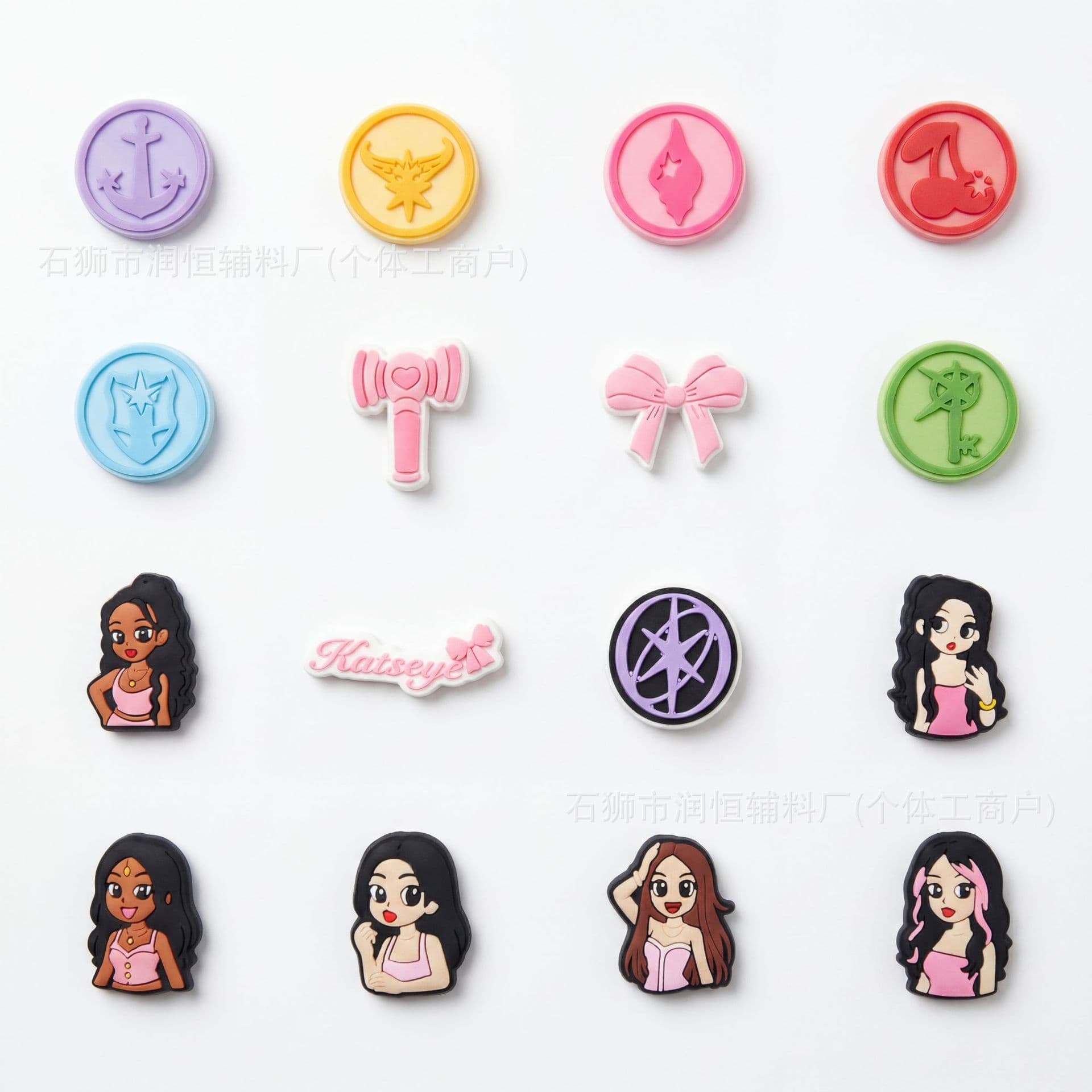 Katseye Girl Group Shoe Charms for Crocs DIY Accessories High-Quality Cute Cartoon Shoe Buckle Wholesale