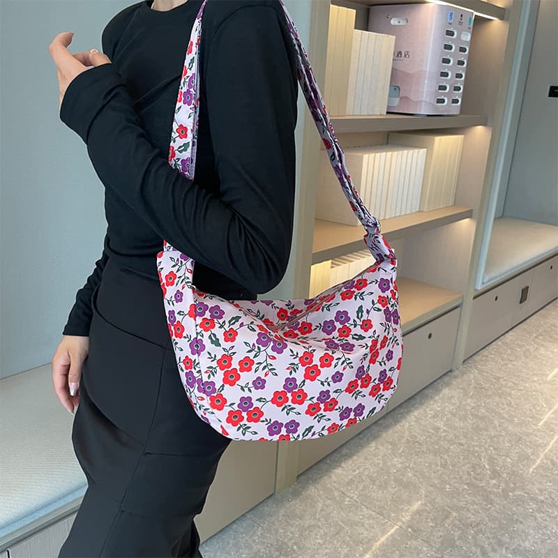 2023 Early Autumn New Style Fresh and Fashionable Artistic Casual Printed Shoulder Bag Handbag Shoulder Crossbody Bag Trendy