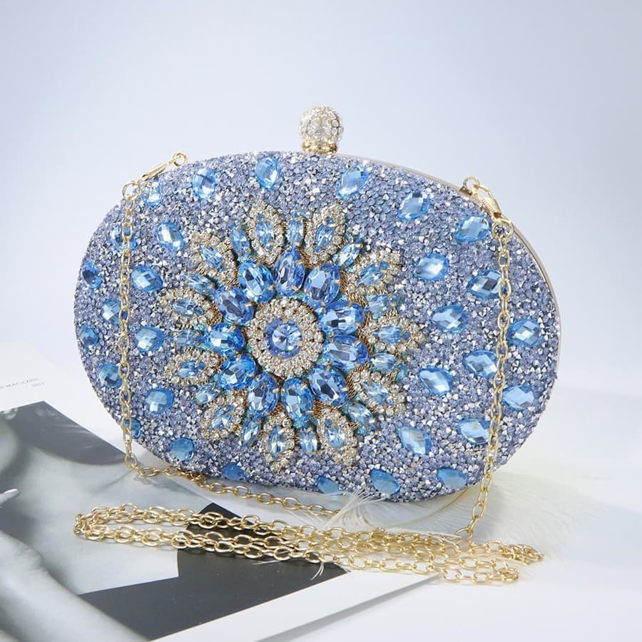 2025 Cross-Border Japanese-Style Rhinestone Evening Bag, Women's Stock Qipao Dress Clutch Handbag