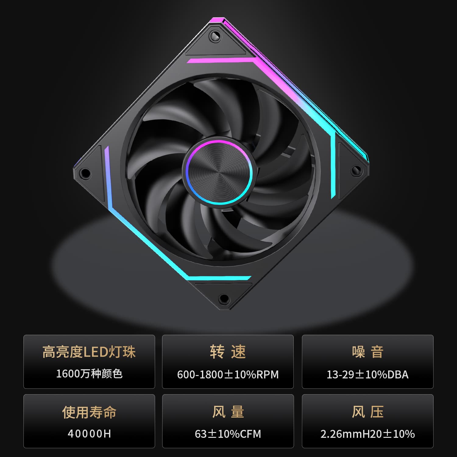 LOVINGCOOL Prism 9th Gen Ultra Case Fan 12cm ARGB Sync PWM Temperature Control Cooler