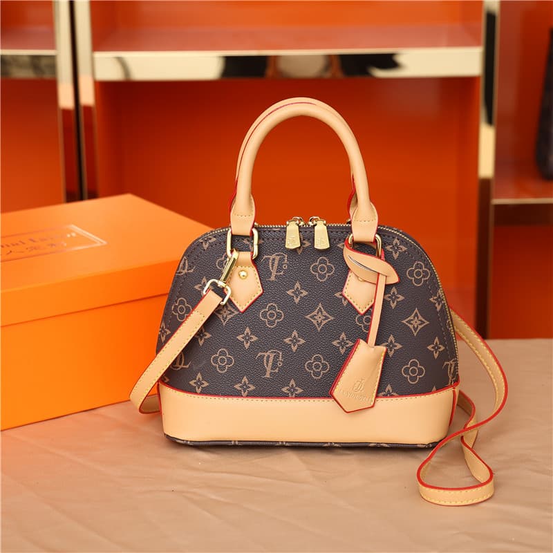 Cross-border bags, retro printed handbags for women, 2026 new style, simple and fashionable single shoulder crossbody bag, foreign style shell bag