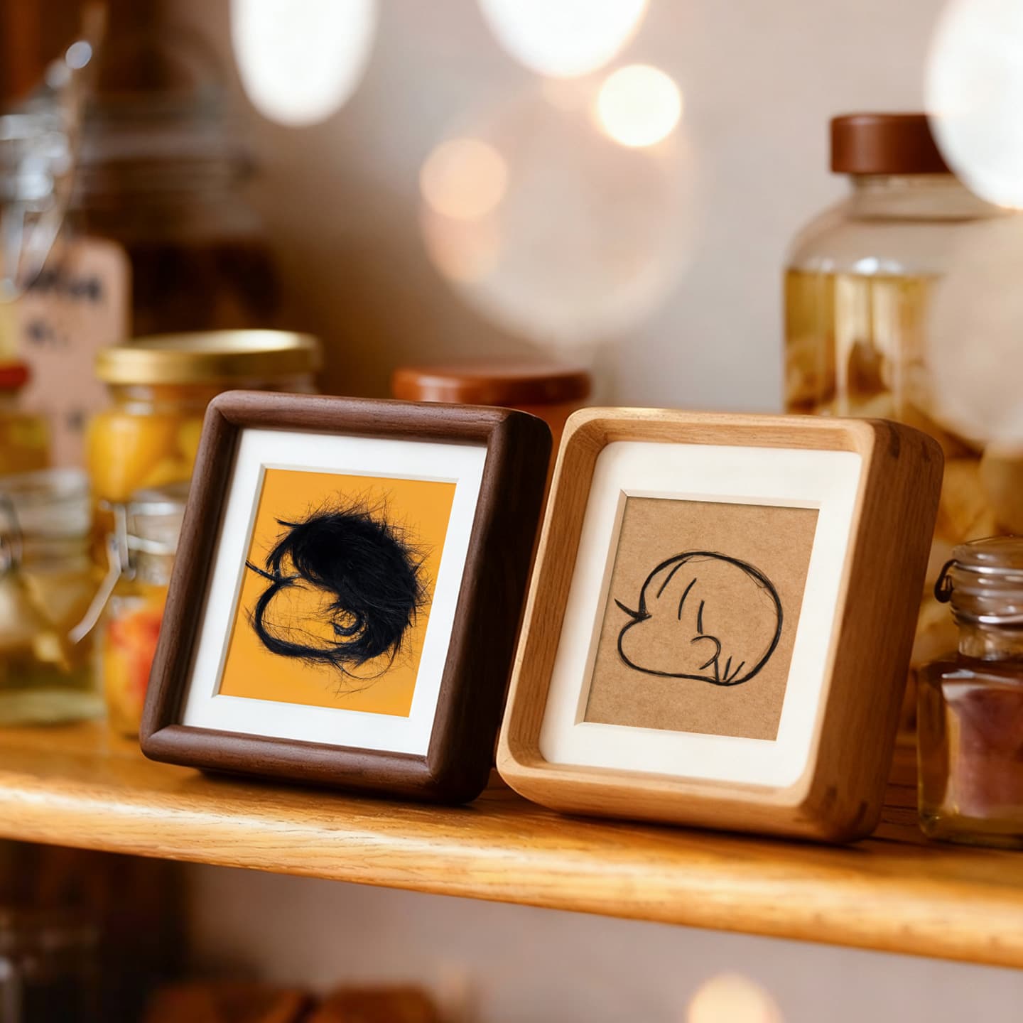 DIY Baby Hair Keepsake Frame, Newborn Lock of Hair Photo Frame, Solid Wood Display Stand, Handmade Craft