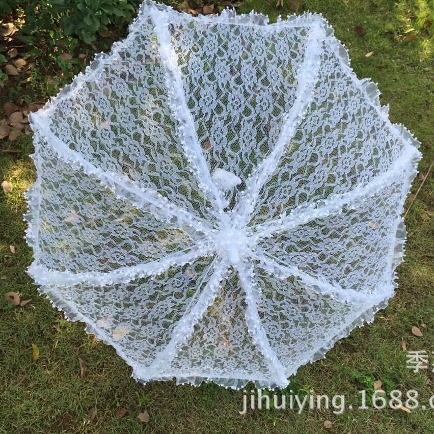AliExpress Wedding Supplies Lace Star Trim Wedding Umbrella Decorative Photography Prop Plum Blossom Edge Large Umbrella