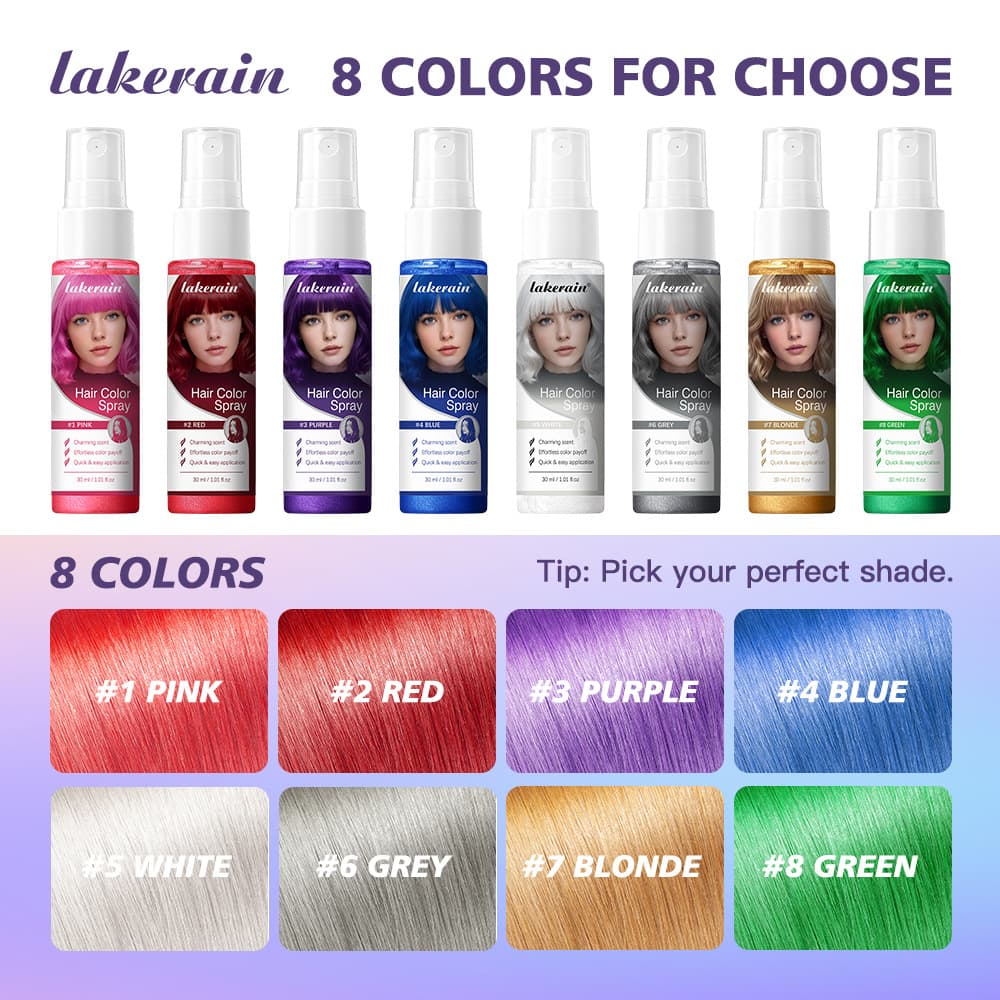 Lakerain Fragrant Non-Irritating Temporary Hair Color Spray - Easy to Color, Apply, and Wash, Refreshing