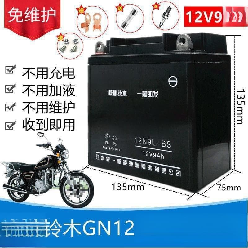 Haojue Suzuki GN Prince HJ125-8 Men's Motorcycle Maintenance-Free Battery 12V 9A Dry Battery Suipan
