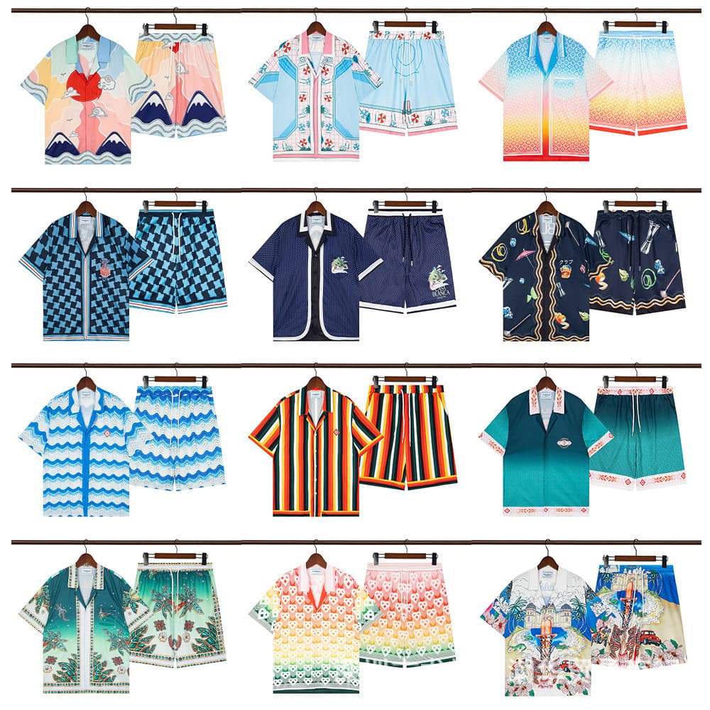 24 Spring/Summer Casa Football Letter Print Short Sleeve Shirt Set, Unisex Loose Pullover