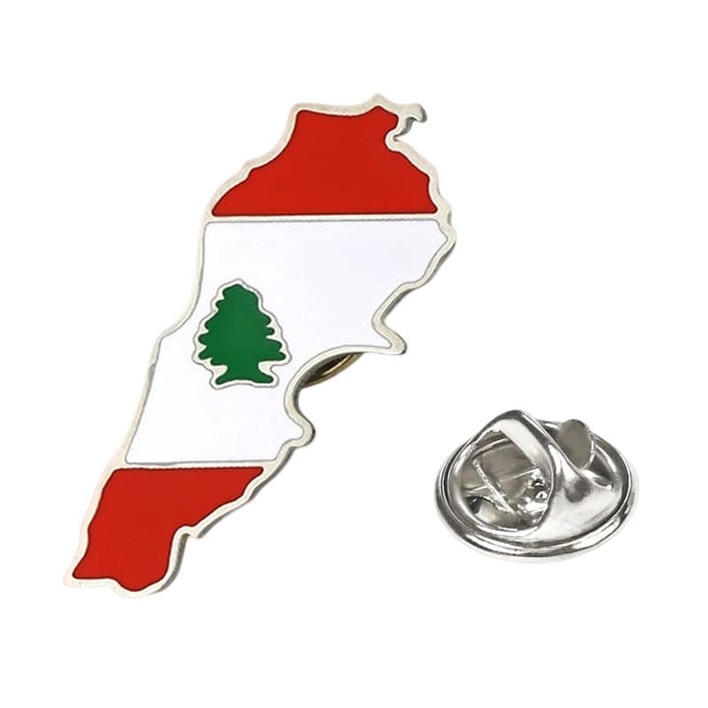 In Stock Lebanon Map Flag National Emblem Metal Phone Sticker Badge Festival Souvenir Gift Custom Factory