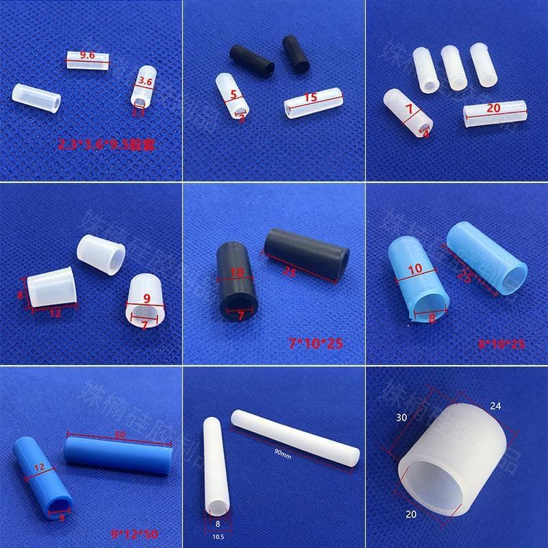 Round tube silicone sleeves, painted flat-head protective covers, wear-resistant and anti-slip round silicone protective sleeves, round tube caps, impact-resistant covers.