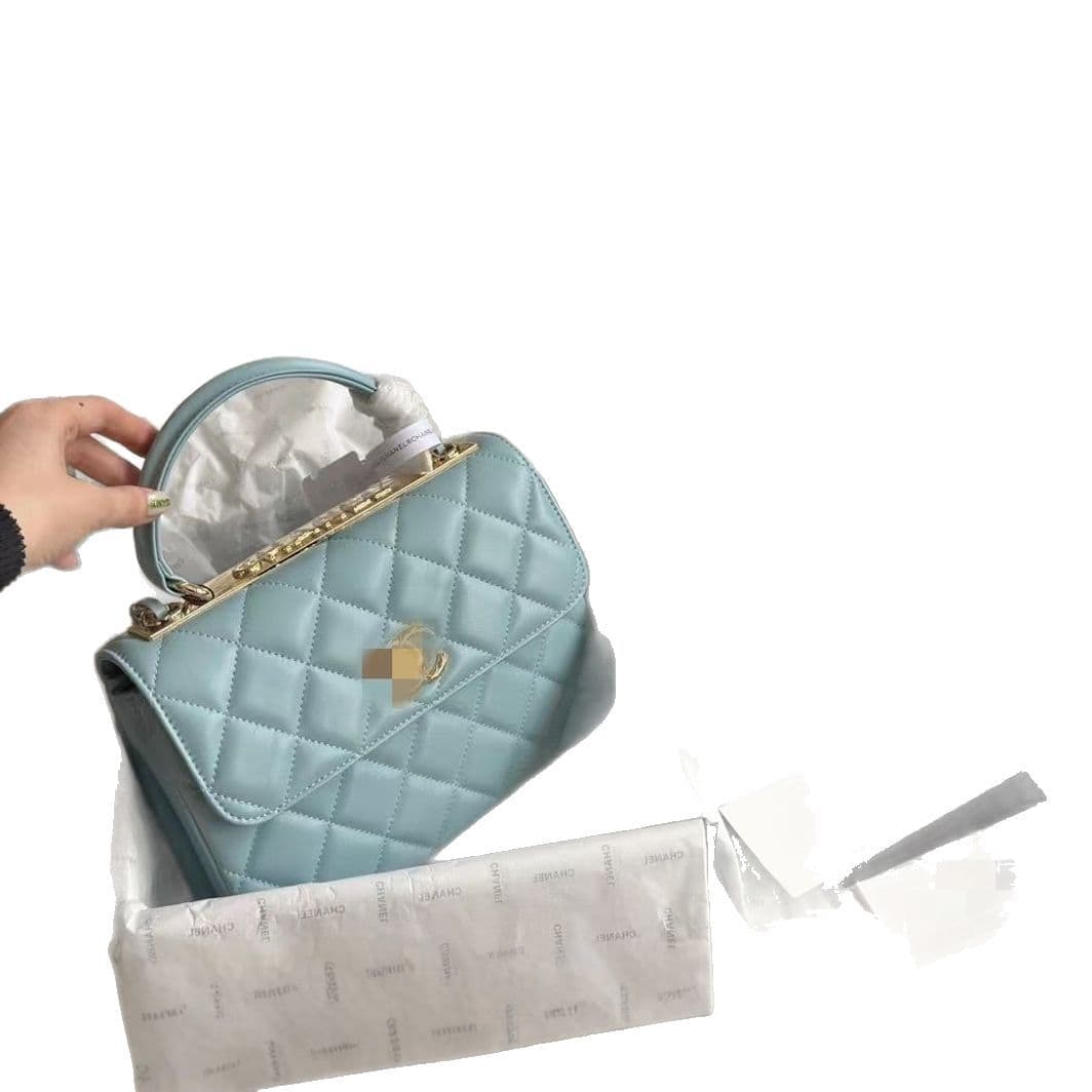 Accordion Crossbody Bag with Handle Cross-border Trendycc Women's Bag Fashion Handbag Shoulder Diamond Lattice Chain Versatile Retro Bag