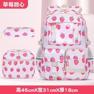 New cross-border three-piece set schoolbag for primary and middle school girls backpack compatible with trolley lunch bag pencil case student bag