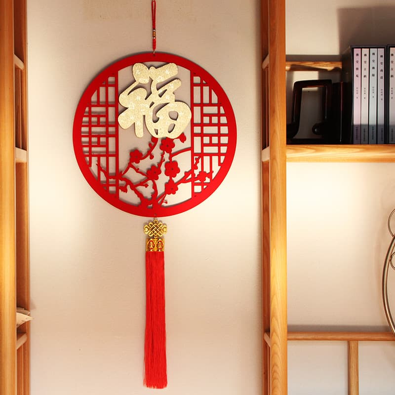 2026 Wooden New Year Decor: 3D Hanging Pieces, Spring Festival Door Stickers, Chinese Knot Ornaments, New Year Fu Character Hanging Decor