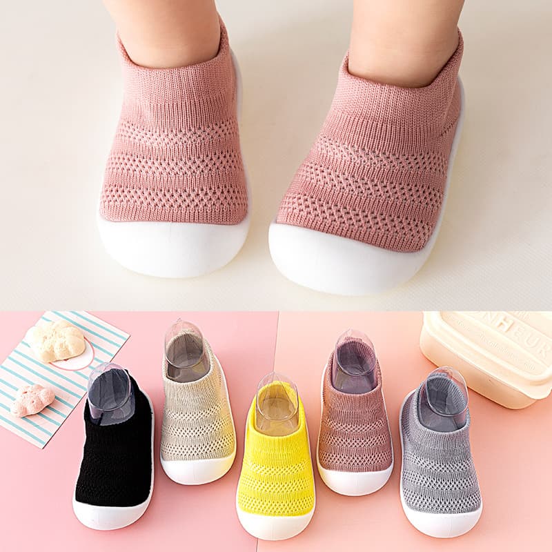 Children's Toddler Non-Slip Baby Shoes Socks, Infant Shoes for Boys and Girls Ages 0-1-2 Years, Spring Autumn Summer Slip-On