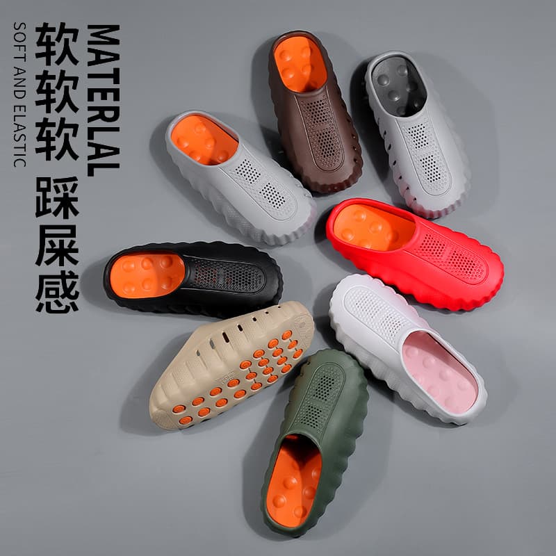 Summer New Men's Massage Particle Thick Sole Anti-Slip Casual Beach Space Cross-Border Large Size 46 47 Clog Sandals