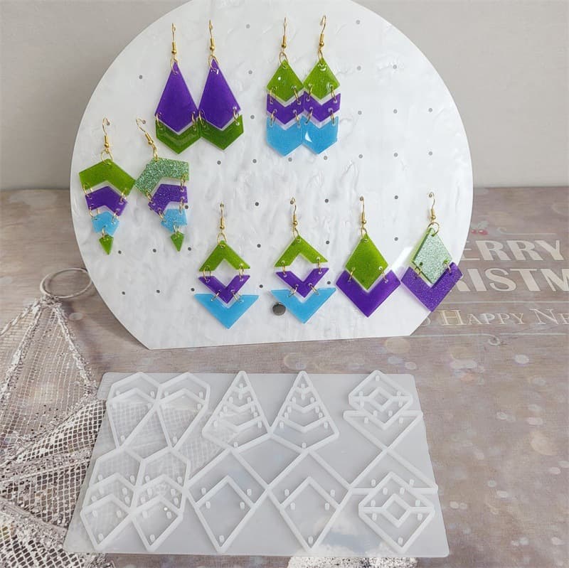 Z0022 Arrow Combination Earring Mold, Crystal Resin Silicone Mold DIY Decorative Silicone Mold