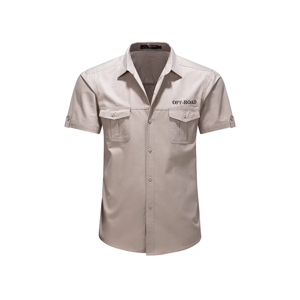 Men's Summer Short Sleeve Shirt Casual Thin Workwear Loose Fit Fashion Urban Style Pure Cotton Large Size Military Style Shirt