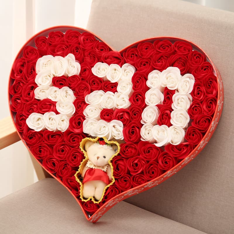 520 Valentine's Day Birthday Gift Rose Soap Flower Gift Box for Girlfriend Creative Surprise Mother's Day
