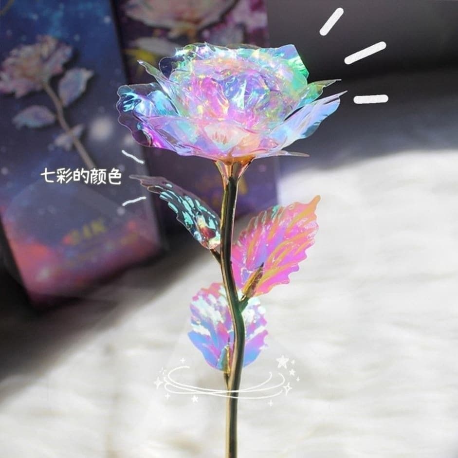 Wholesale 520 Qixi Valentine's Day Gift: 24K Colored Gold Rose Gift Box, luminous single gold leaf gold-plated rose