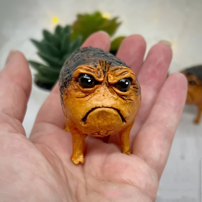 Home Decor Ghostly Series African Rain Frog Bonsai Accessories Resin Craft Four-Faced Beast Ornament