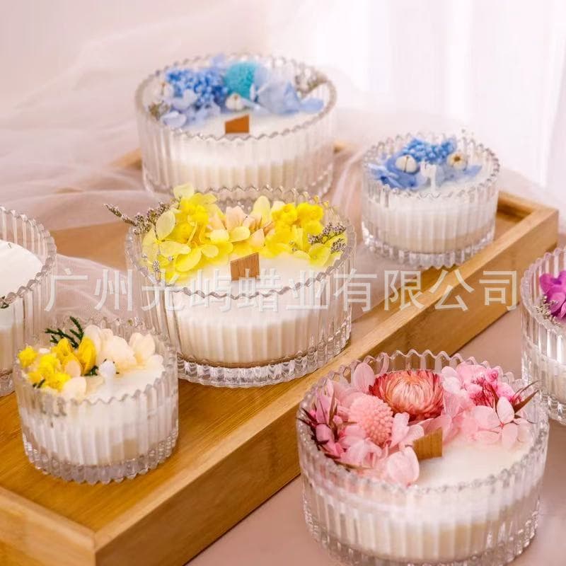 Women's Day DIY Material Kit Dried Flower Scented Candle Making Kit Mongolian Yurt Glass Jar Candle