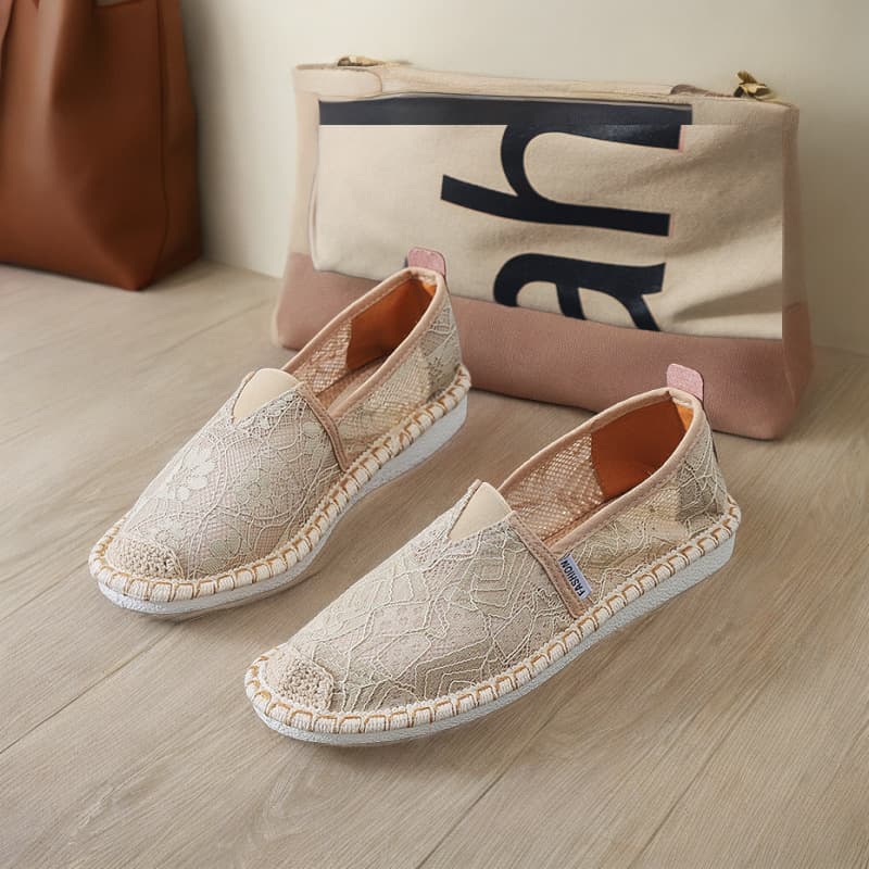 New Summer Mesh Fisherman Shoes for Women, Slip-On Flats, Breathable Soft Sole, Lazy Women's Shoes, Old Beijing Cloth Shoes