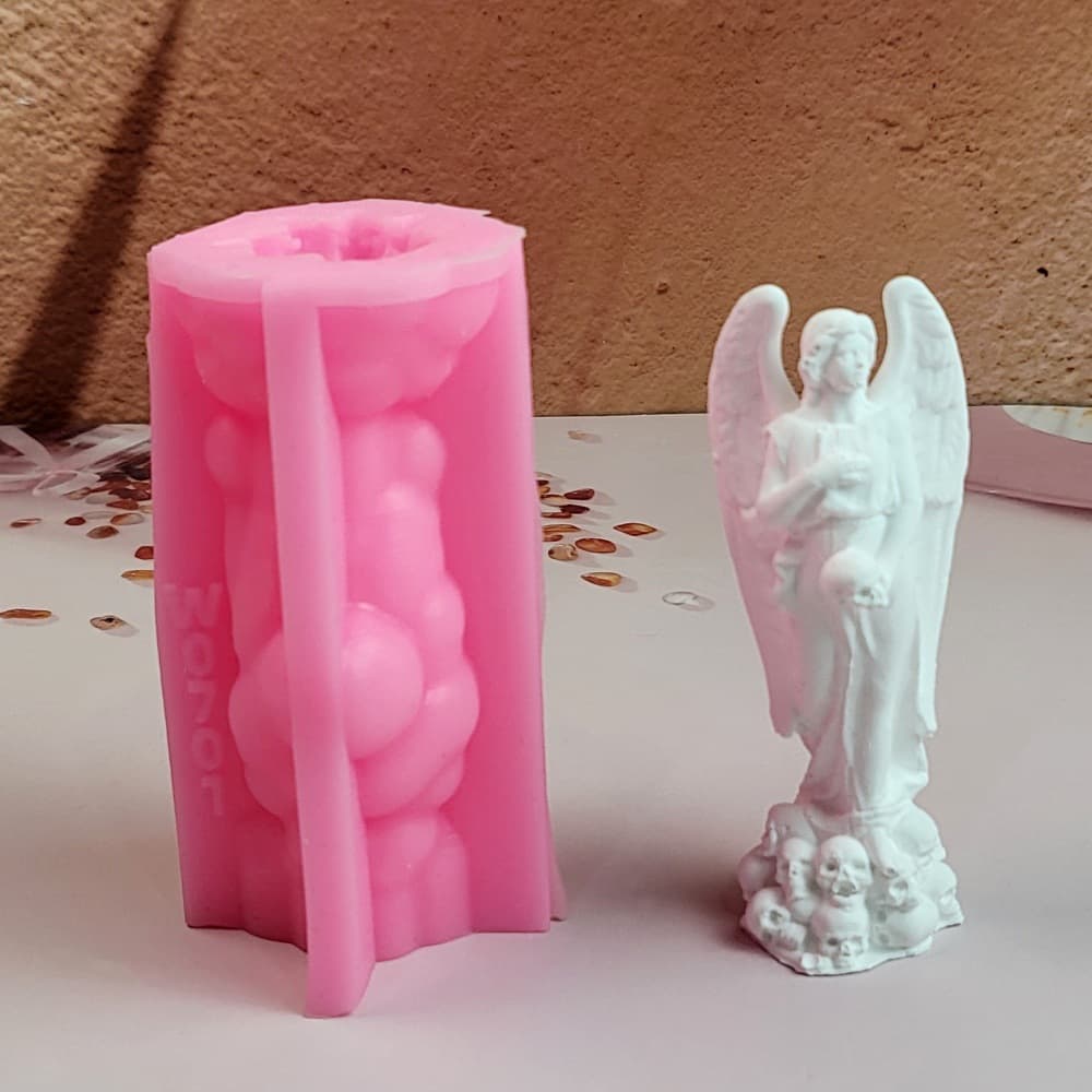 Angel Ornament Candle Plaster DIY Plaster Ornament Candle Holder Silicone Mold W0701