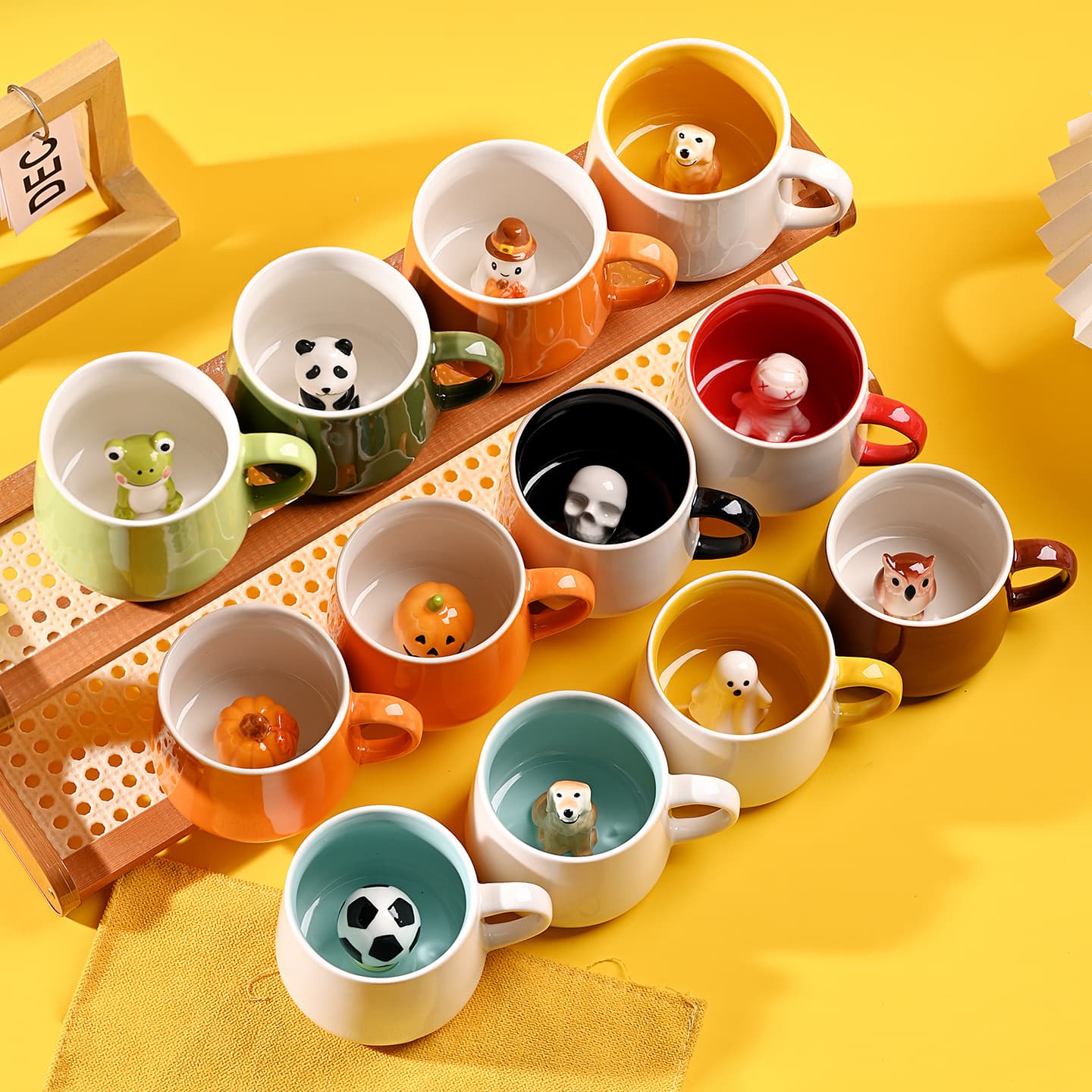 3D Figurine Ceramic Cup Household Large Capacity Water Cup Ins-Style Mug Cute Halloween Gift Cup Customizable