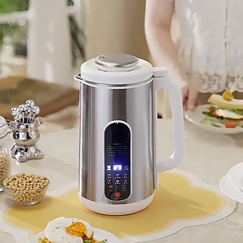 Cross-border 220V/110V EU/US/UK Standard 4-Person Multi-functional Large Household No-Soak Stainless Steel Soy Milk Maker in Stock