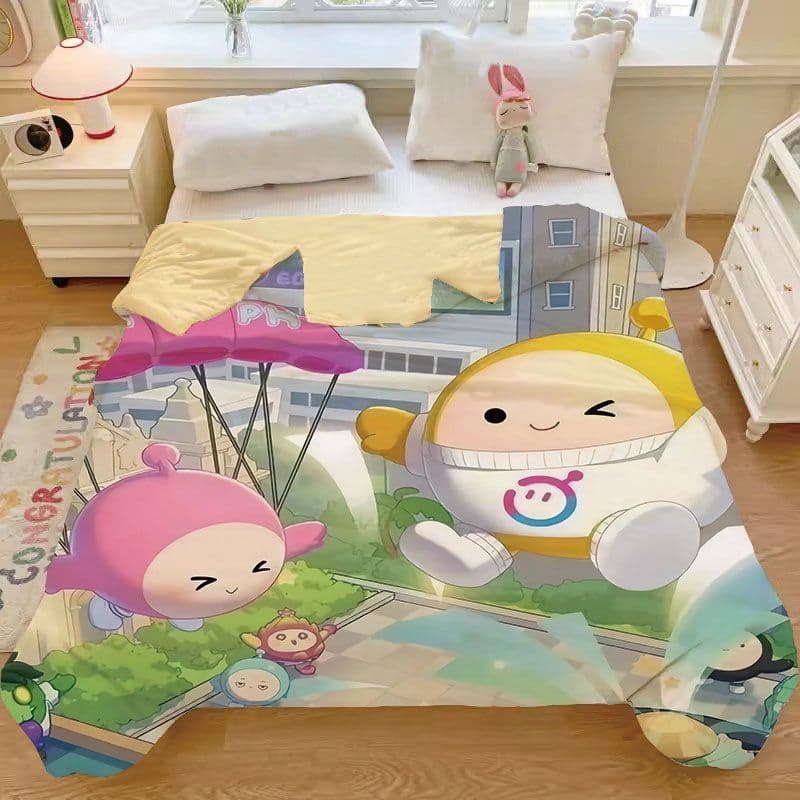 Egglet Party summer pure cotton air-conditioning quilt children's nap mobile game thin blanket student dormitory all-cotton summer cool quilt