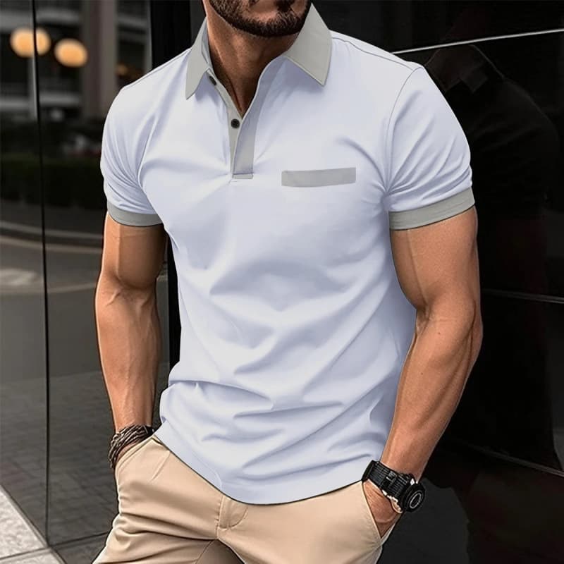 Fashionable Men's 3DPolo Shirt Summer Simple Pattern Printed Short Sleeve T-Shirt Casual Top Striped Men's Street