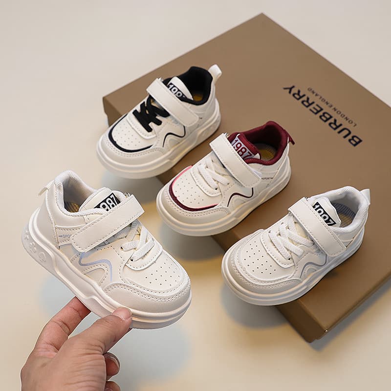 Children's Spring New Style Sports Shoes for Girls and Boys, White Casual Board Shoes, Baby Shoes Wholesale and Drop Shipping