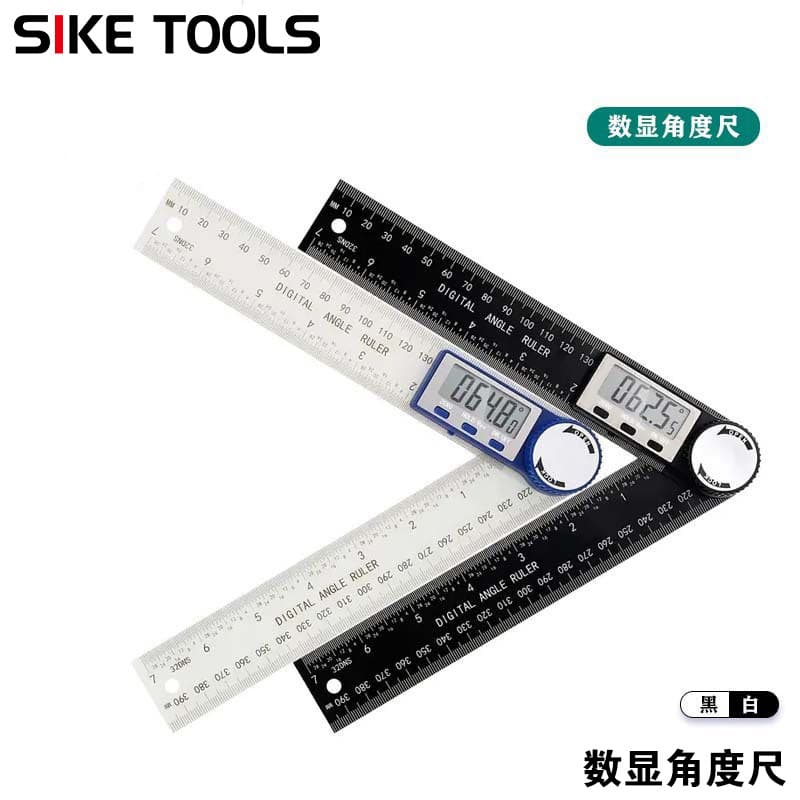 Electronic Digital Display Angle Gauge Protractor ABS Plastic Woodworking Ruler Angle Measuring Instrument Multi-function 360 Degree
