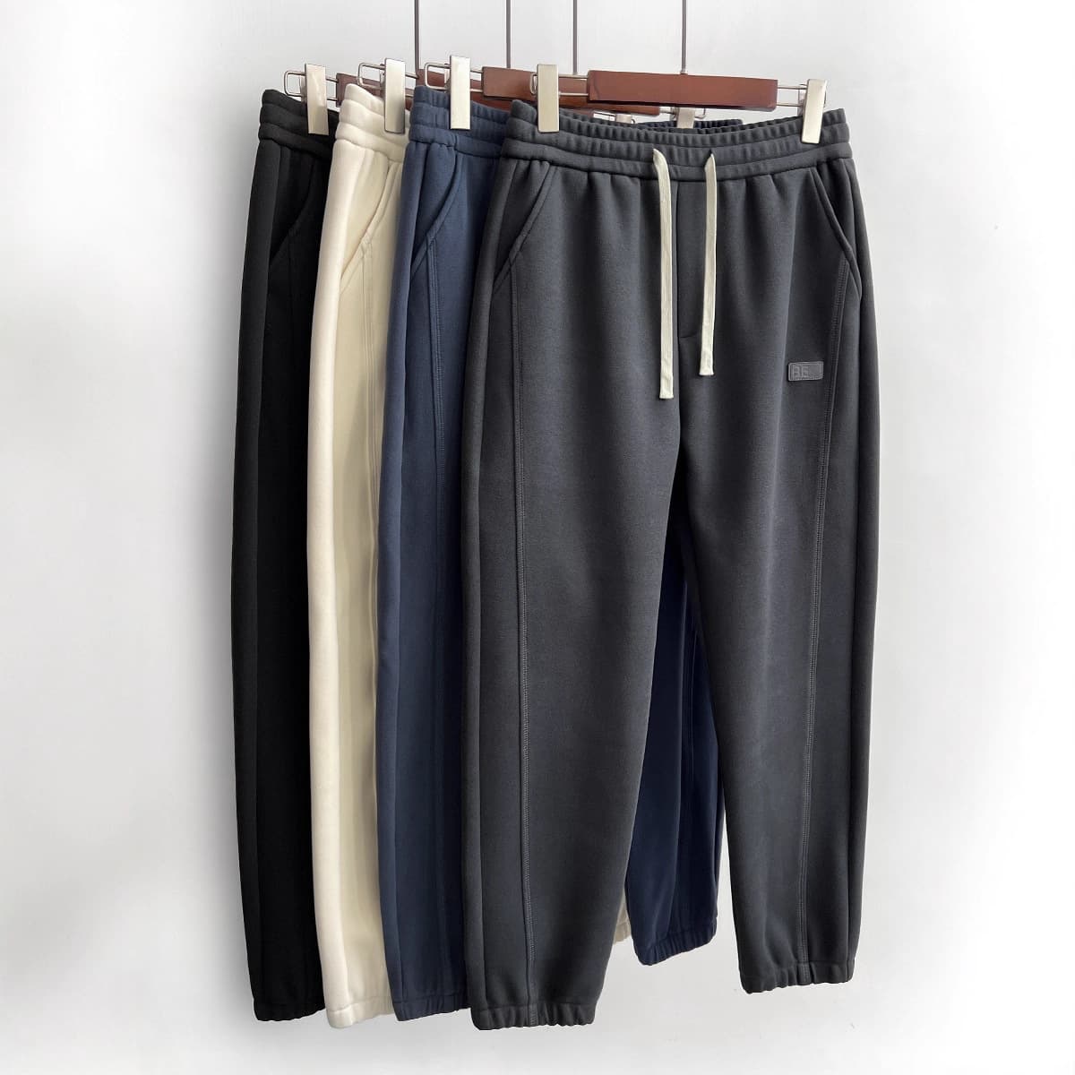 Men's Nano Fleece Level 9 Windproof Pants, Autumn/Winter Fleece-Lined Thick Sweatpants, Plus Size, Tapered Leg Joggers