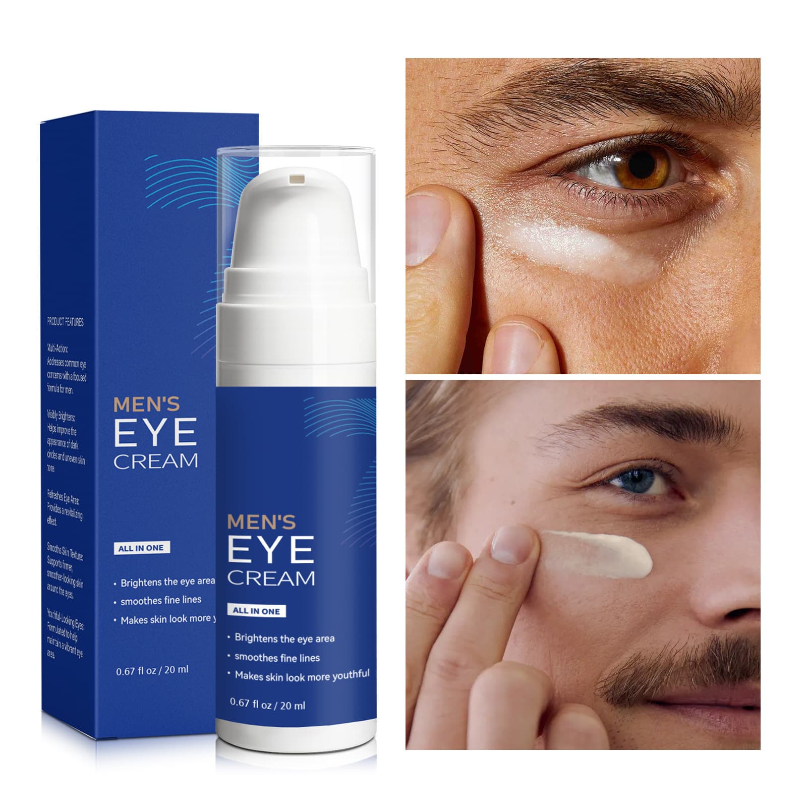 Cross-Border Eye Cream 20ml for Improving Dark Circles, Smoothing Fine Lines, Brightening Eyes, and Men's Eye Essence