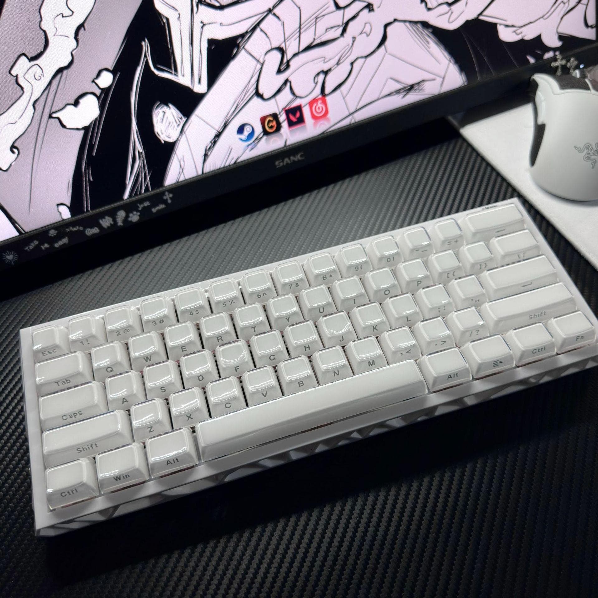 Crystal jelly keycap side engraved original height PC two-color injection molded mechanical keyboard woooting magnetic axis and other special