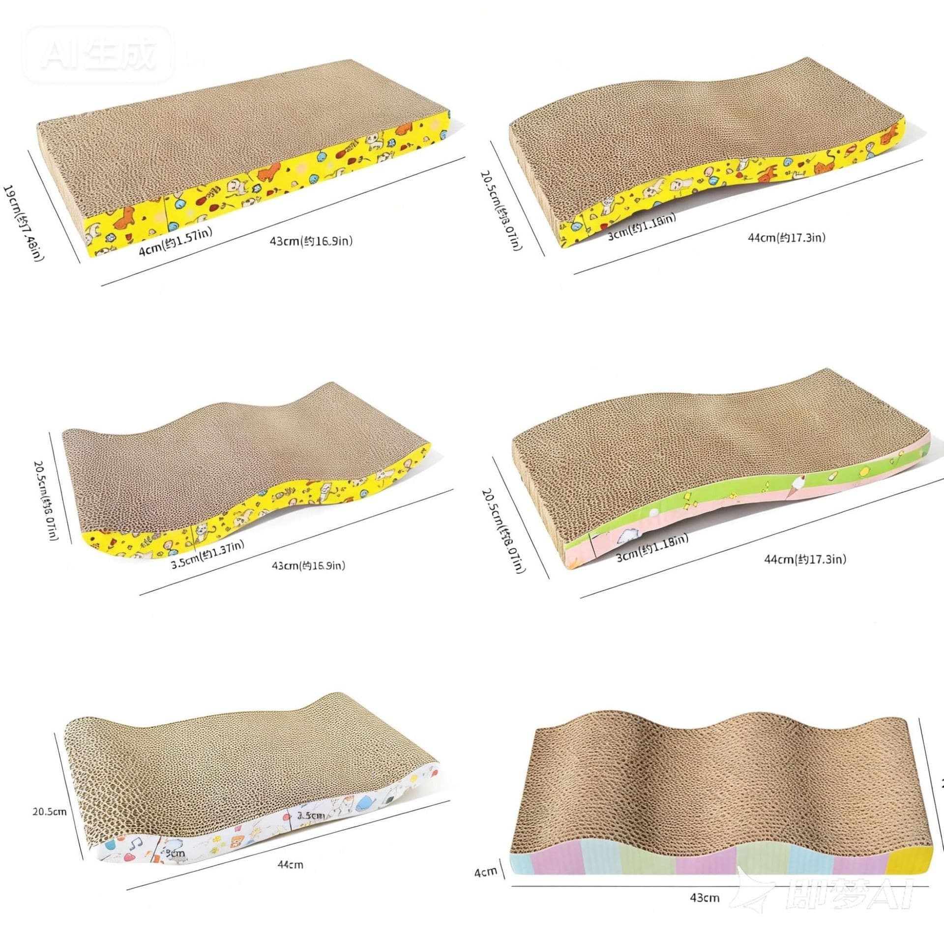 Corrugated paper replacement core cat scratching board white brown cat scratching board one piece drop shipping durable less flakes cat scratching pad wholesale