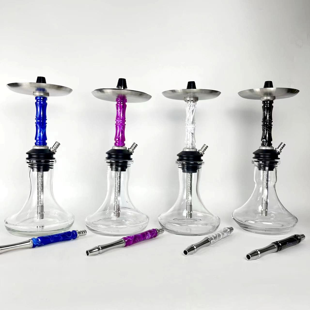 Moze Hookah Small Stainless Steel Hookah Mesh Downstem Resin Hookah with Resin Hookah Handle