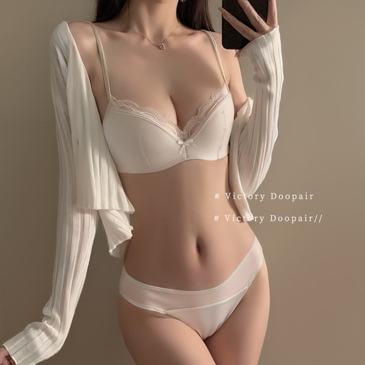 French Lace Bra Set for Women, Summer Thin Style, Push-up for Small Bust, Non-Empty Cup, Anti-Sagging, Side Boob Coverage