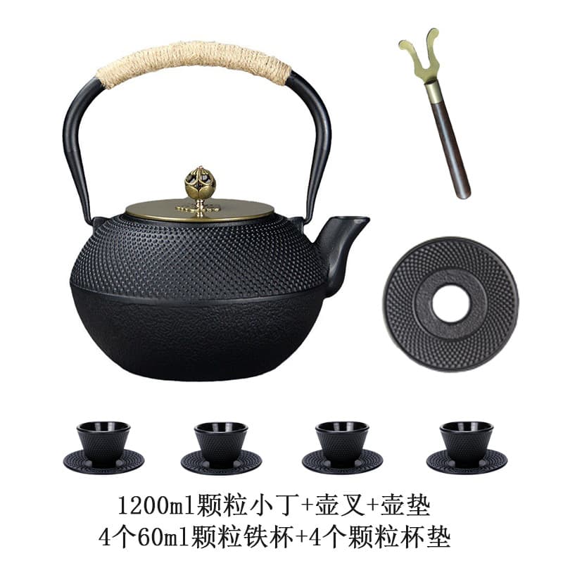 Iron kettle small ding cast iron teapot tea set boiling water for tea health care iron kettle Japanese granules factory direct supply and delivery