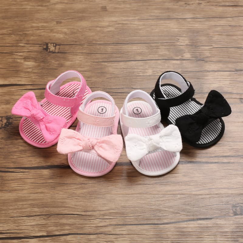Summer 0-1 Year Old Baby Girl Princess Shoes Breathable Hollow Soft Rubber Sole Sandals 0-6-12 Months Infant Walking Shoes
