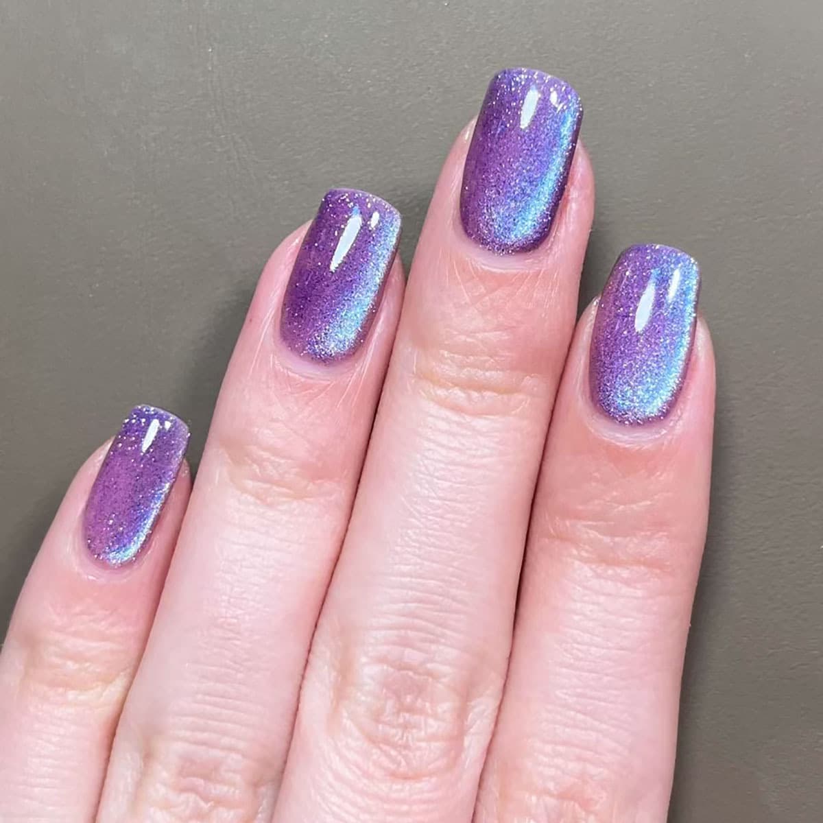 Purple Cat-Eye Press-On Nails, Removable Nail Stickers, Nail Enhancement, Whitening Effect, Wholesale Finished Products